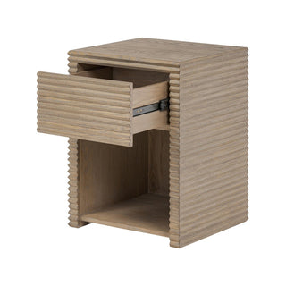 Charles Ted Wenlock Ribbed Oak Bedside | 1 Drawer - CharlesTed Home