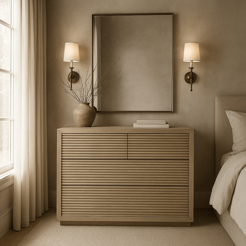 Wenlock Ribbed Oak Chest of Drawers