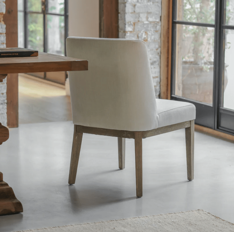 Charles Ted Winslow Linen Dining Chair with Solid Wood Frame - CharlesTed Home