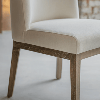 Charles Ted Winslow Linen Dining Chair with Solid Wood Frame - CharlesTed Home