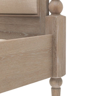 CharlesTed Antoine Bed Frame – Limewashed Oak & Upholstered Headboard | King - CharlesTed Home