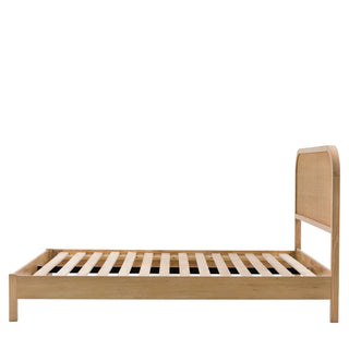 CharlesTed Cheltenham Rattan Bed Frame in Lime Washed Oak | Available in Two Sizes - CharlesTed Home