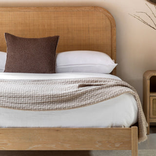 CharlesTed Cheltenham Rattan Bed Frame in Lime Washed Oak | Available in Two Sizes - CharlesTed Home