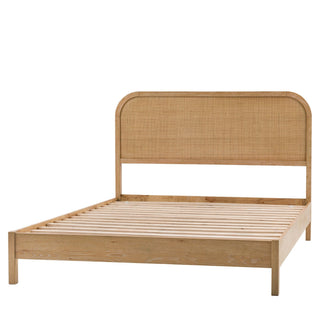 CharlesTed Cheltenham Rattan Bed Frame in Lime Washed Oak | Available in Two Sizes - CharlesTed Home