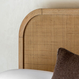 CharlesTed Cheltenham Rattan Bed Frame in Lime Washed Oak | Available in Two Sizes - CharlesTed Home