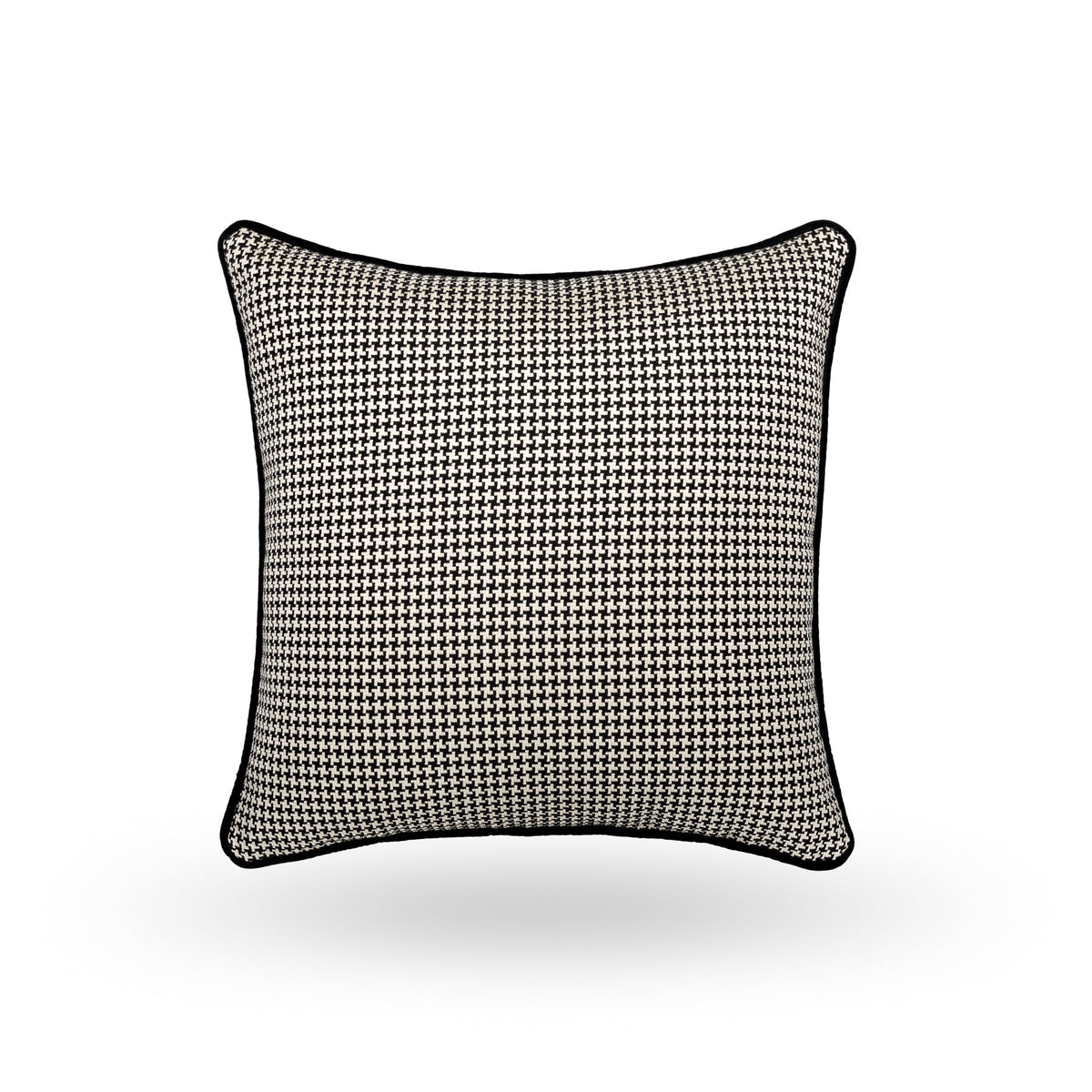 Harewood black and beige houndstooth cushion from the trio