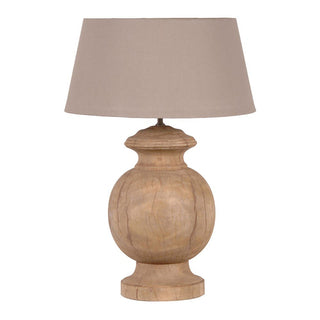 CharlesTed Home Alicia Mango Wood Lamp With Linen Shade - CharlesTed Home