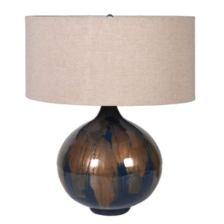 CharlesTed Home Amara Enamel Table Lamp | Complete with Linen Shade - CharlesTed Home