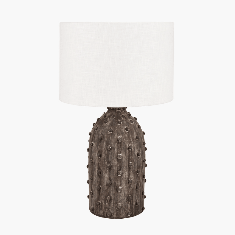 CharlesTed Home Callie Brown Ceramic Table Lamp with Natural Cotton Shade - CharlesTed Home