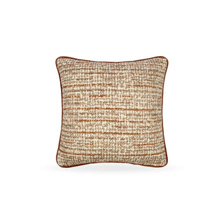 CharlesTed Home Celine Piped Tweed Style Cushion - Russet & Cream - CharlesTed Home
