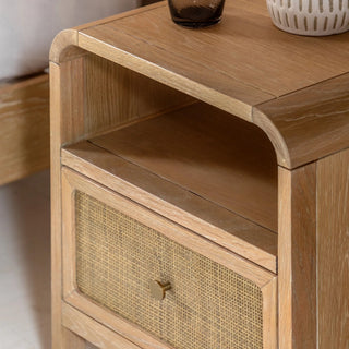 CharlesTed Home Cheltenham Rattan Bedside Table in Lime Washed Oak - CharlesTed Home