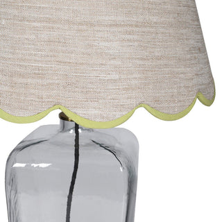 CharlesTed Home Clear Glass Table Lamp with Linen Scalloped Shade - CharlesTed Home
