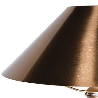 Close-up of a bronze lampshade on a white background