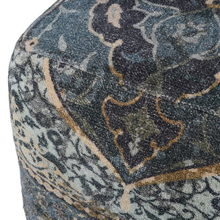 CharlesTed Home Hand Loomed Pouffe Ottoman with Vintage Inspired Pattern - CharlesTed Home