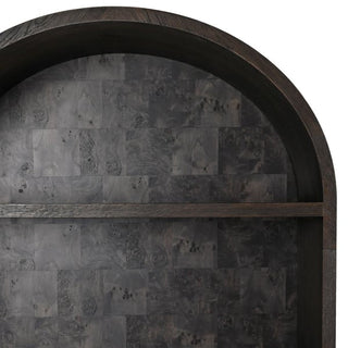 CharlesTed Home Hoboken Modern Arched Display Unit in Dark Oak Wood | Stylish Bookshelf with Shelving and Cabinet Storage - CharlesTed Home