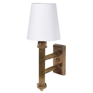 CharlesTed Home Jenning Single Wall Light | Hand Rubbed Brass with Shade - CharlesTed Home