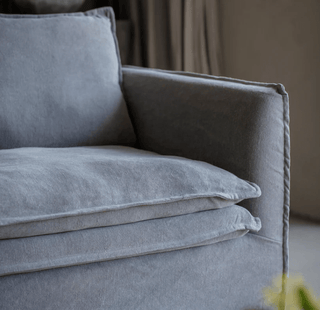 CharlesTed Home Landon Linen Sofa with Deep Seat Cushions and Relaxed Slipcover Design - CharlesTed Home