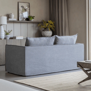CharlesTed Home Landon Linen Sofa with Deep Seat Cushions and Relaxed Slipcover Design - CharlesTed Home