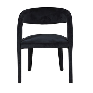 Black velvet chair on a white background