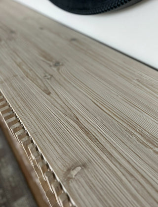 CharlesTed Home Reclaimed Pine Textured Sideboard with Carved Pattern - CharlesTed Home