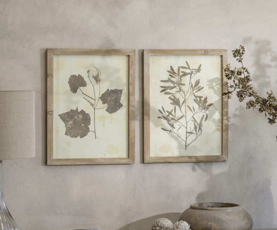 CharlesTed Home Rustic Botanical Wall Art Set of Two | Version 2 - CharlesTed Home