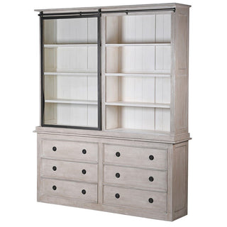 CharlesTed Home Rustic Durian Wood Cabinet with Sliding Glass Doors – As Seen in Ideal Home Magazine - CharlesTed Home