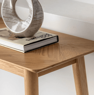 CharlesTed Home Sterling Oak Console Table with Chevron Top - CharlesTed Home