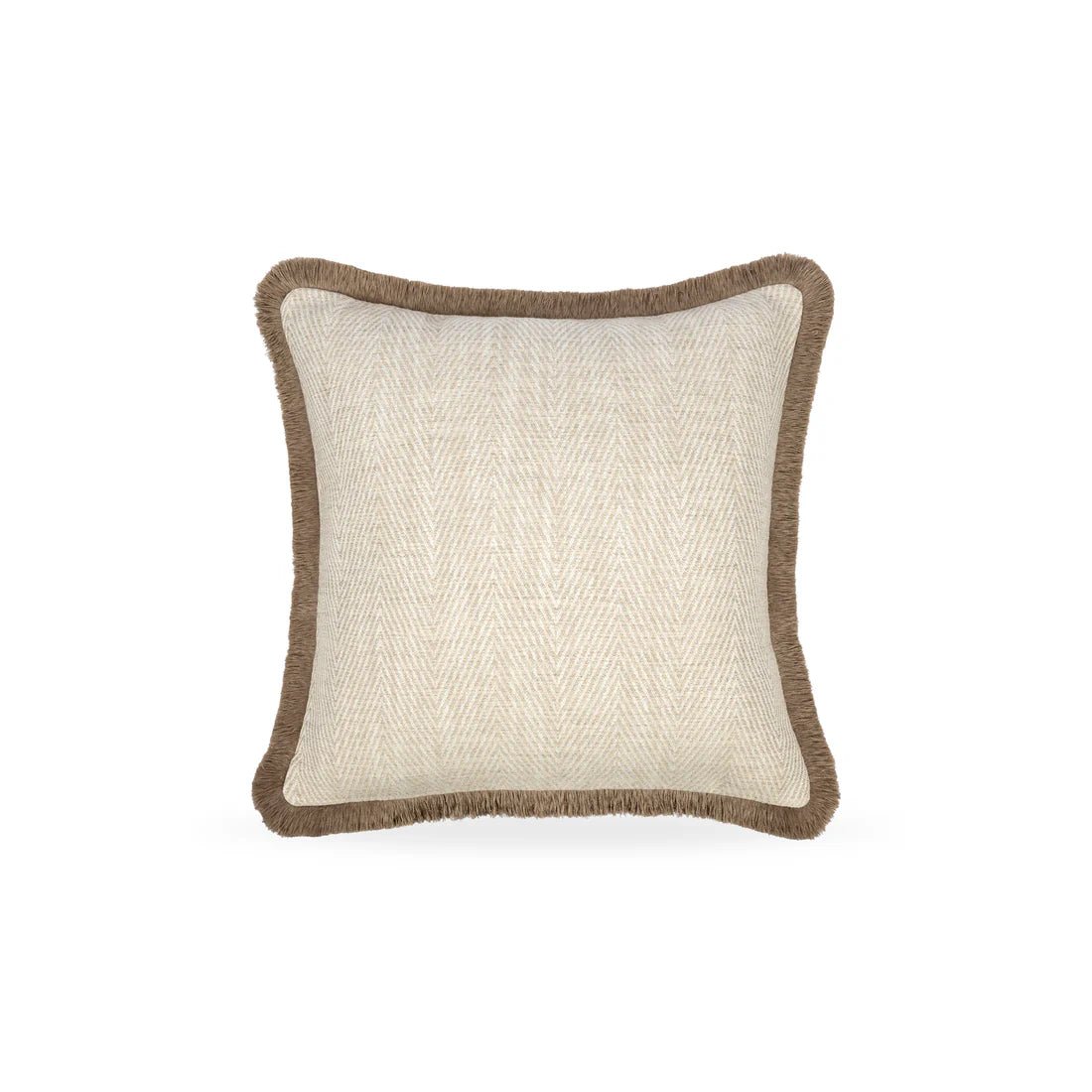 CharlesTed Home The Almond Cushion with Clove Fringe | Textured Luxury Cushion - CharlesTed Home