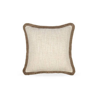 CharlesTed Home The Almond Cushion with Clove Fringe | Textured Luxury Cushion - CharlesTed Home