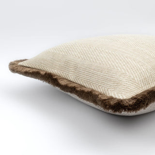 CharlesTed Home The Almond Cushion with Clove Fringe | Textured Luxury Cushion - CharlesTed Home