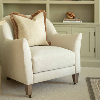 CharlesTed Home The Almond Cushion with Clove Fringe | Textured Luxury Cushion - CharlesTed Home