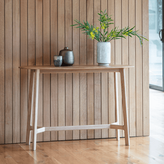 CharlesTed Home Vienna Solid Oak Console Table with Sculpted Frame - CharlesTed Home