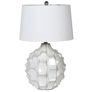 CharlesTed Home White Decorative Lamp Base with White Shade - CharlesTed Home