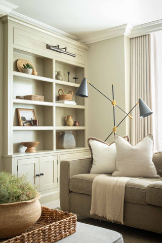 CharlesTed Home Willow Cushion – Tweed - Style Texture with Velvet Backing - CharlesTed Home