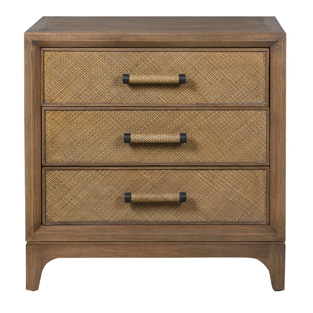 Java Woven 3 Drawer Bedside Table, view 2