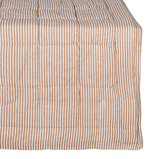 Kelston taupe ticking stripe quilted reversible bedspread, view 3