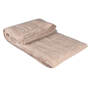 Kelston taupe ticking stripe quilted reversible bedspread