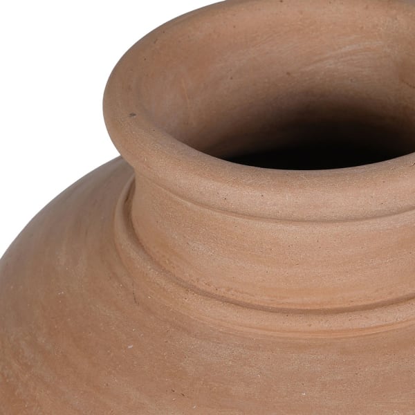 Paxos Papier-Mâché Pot on Stand | Terracotta, view 2