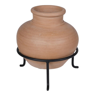Paxos Papier-Mâché Pot on Stand | Terracotta