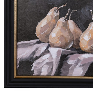 Cluster of pears still life print in black and gold frame, view 2
