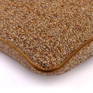 Sherston ochre rectangle cushion, angled view