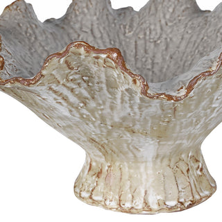 Sudeley ruffled edge bowl, close up of the textured glaze