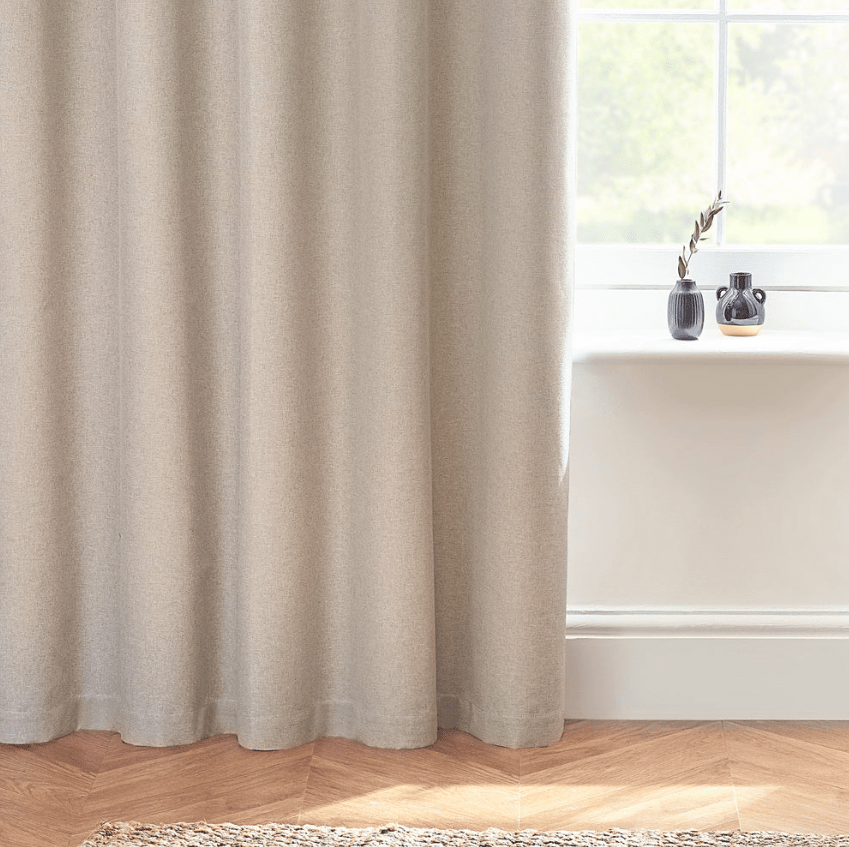 Dawn Textured Blackout Eyelet Curtains Linen - CharlesTed Home