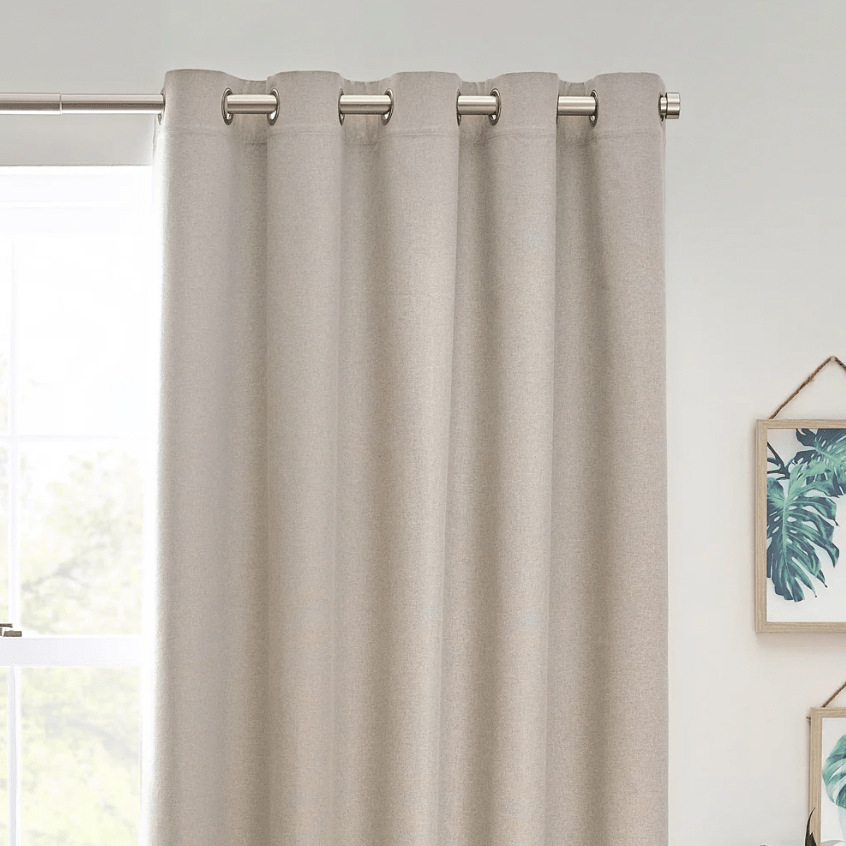Dawn Textured Blackout Eyelet Curtains Linen - CharlesTed Home