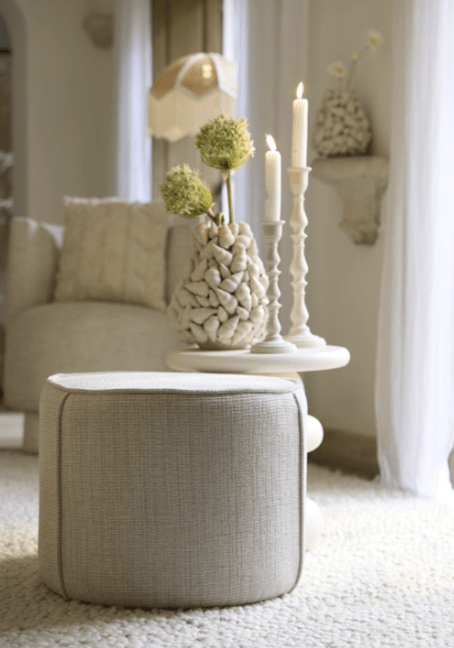 Dolores Pouffe | Beige - CharlesTed Home