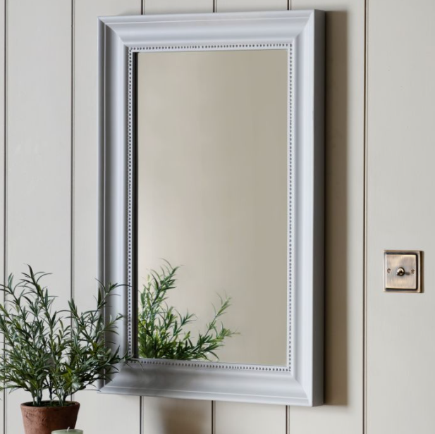 Add timeless sophistication to your home décor with this elegant wall mirror featuring a beautifully detailed beaded frame in a classic stone finish. Designed to enhance both traditional and modern interiors, this mirror brings depth and brightness to any space—perfect for living rooms, bedrooms, hallways, or bathrooms.

Crafted with high-quality materials, the mirror offers a clear reflection and is framed in a sleek, bevelled edge with subtle beading for a refined touch. Whether used as a functional accen