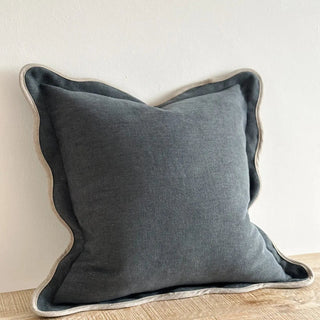 Emmie Navy Scalloped Edge Cushion Cover - CharlesTed Home