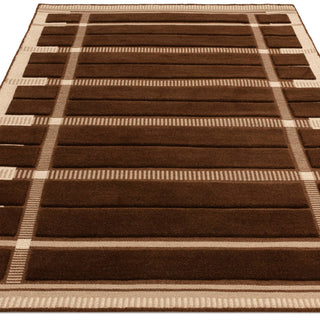 Fable hand tufted wool rug in chocolate, texture detail