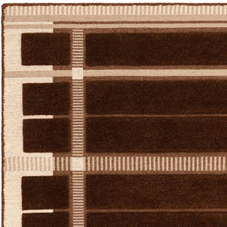 Fable hand tufted wool rug in chocolate, pattern detail