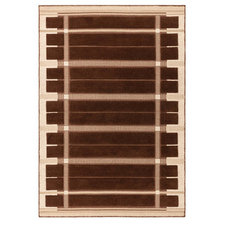 Fable hand tufted wool rug in chocolate, full flat view